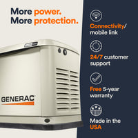 Generac Guardian 22kW Air-Cooled Standby Generator (Model 7042)